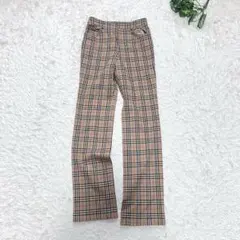 バーバリーブルーレーベル ノバチェック ストレートパンツ ウール 36