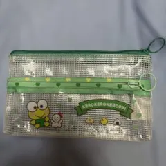 けろけろけろっぴ メッシュポーチ 2段ファスナー