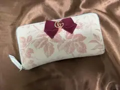 GUCCI 花柄 リボン長財布
