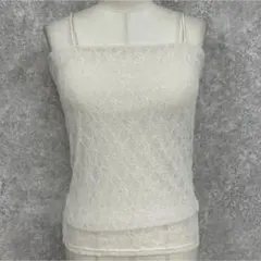 【新品タグ付き】カップ付レースキャミソール　ホワイト