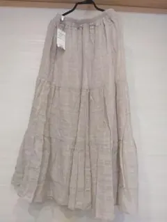 新品　grove ティアードロングスカート　ギャザースカート　M