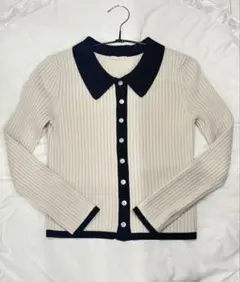 【GU】ジーユー（S）リブ編みクロップドカーディガン　カーディガン　リブ