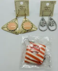 大ぶりピアス 3点セット まとめ売り 韓国風 ゴールド シルバー　ビジュー