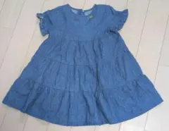 子供服　女の子　slap slip デニムワンピース 110cm 半袖