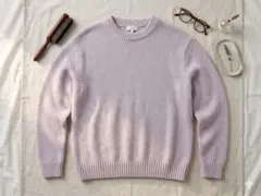 【新品】ZARA クルーネックニット L-XLサイズ パープルタグ付のサムネイル