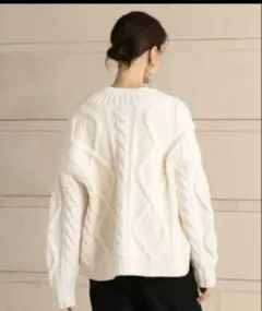 未使用級美品♡BEAUTY&YOUTHケーブル 厚手 カーディガン アイボリー