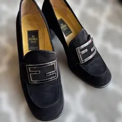 AA765 フェンディ キャンバス ズッカ柄 スリッポン ローカット ローファー FENDI フェンディ ズッカ柄 FFロゴ ローファー ブラック - メルカリ