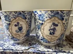 ミッキー・ミニー 花柄マグカップ 2個セット