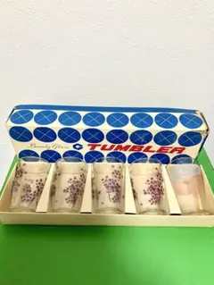 昭和レトロ☆カメイガラス小花柄グラス5P