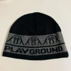 PLAYGROUND プレイグラウンド ニット帽 ビーニー ブラック × グレー