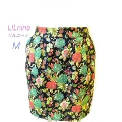 リルニーナ LIL nina スカート M 花柄 ウエストゴム レトロ✨のサムネイル