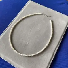 淡水ベビー真珠ネックレス。その丸さとテリから、淡水あこやと呼ばれています。美品。