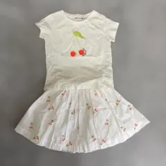 【美品】ボンポワン チェリー刺繍 Tシャツ スカートセット 110cmのサムネイル