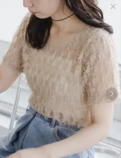 フェザー チュール Tee ベージュのサムネイル