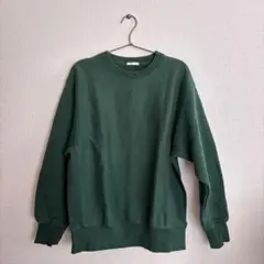 ダークグリーン クルーネック オーバースウェット M