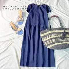 MACKINTOSH PHILOSOPHY　36 ネイビー上品シンプルワンピース