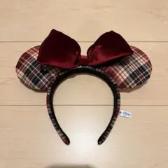 ミニーちゃん カチューシャ チェック柄