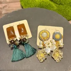 【SALE】☆おおぶりピアス2点セット☆