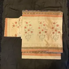 更紗紋様が素敵　正絹の名古屋帯