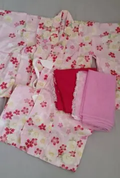 花柄浴衣 100サイズ レース付き