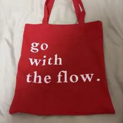 トートバッグ 赤 レッド go with the flow