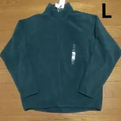 み*も様 ユニクロ フリースジャケット L ダークグリーン ジップアップ アウタ