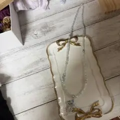 キッツアイビーズネックレス ライトブルー系