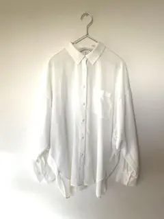 GU シアードルマンスリーブシャツ　ホワイト　Mサイズ　美品のサムネイル