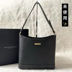未使用✨バーバリー ワンショルダーバッグ ノバチェック シャドーホース ブラックのサムネイル