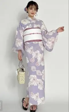 GRL 浴衣 グレイル grl 水彩花柄浴衣セット [gi1410] 紫 ピンク