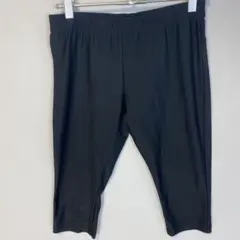 adidas アディダス 黒のクロップドタイツ メッシュウエストバンド付き
