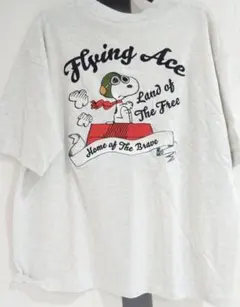 【新品未使用・Mサイズ】スヌーピー フライングエース 半袖Tシャツ 刺繍
