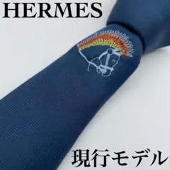 HERMES ネクタイ 刺繍 最新モデル シュヴァル ソリッド ナロータイ 高級