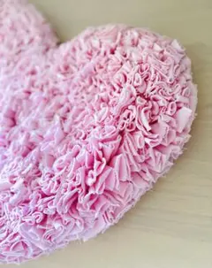 ハート フロアマット♡チェアシート　インド綿100%ピンク②