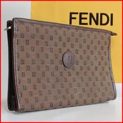 正規品 フェンディ FENDI セカンド クラッチバッグ ズッカ ズッキーノ
