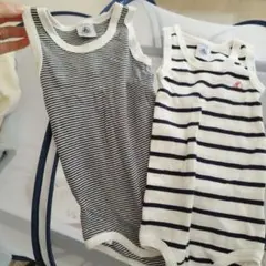 PETIT BATEAU ストライプ肌着 2枚セット 12m