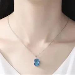 S925 ブルートパーズ ネックレス 一粒 プレゼント レディース