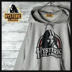 3744M【美品】ヒステリックグラマー☆ヒスガール ビッグロゴ パーカー グレー