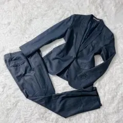 美品✨ ORIHICA RHYME セットアップスーツ 濃紺 ストライプ L/M