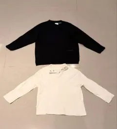 ZARA 長袖カットソー 2枚セット 黒と白 サイズ4-5 110サイズ