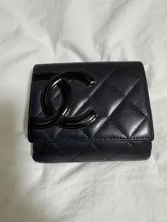 シャネル CHANEL 財布 カンボンライン Wホック 二つ折 美品