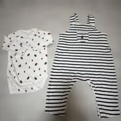 プチバトー　ロンパース　カバーオール　セット