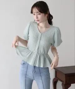 バルーンスリーブペプラムトップスのサムネイル