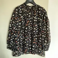INGNI 花柄シフォンブラウス 7分袖