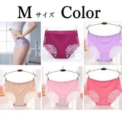Mサイズ 5枚セット ショーツ ピンク・ラベンダー・ベージュ レース付き