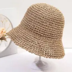 麦わら帽子　ホロアウト　クロシェハット　バケットハット