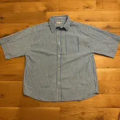 Rocky Monroe 半袖シャツ 青 白 XL ストライプのサムネイル