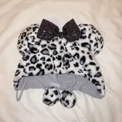 ディズニー　ヒョウ柄　レオパード　ホワイト　白　グレー　ファンキャップ