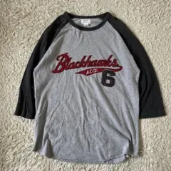 アメリカンイーグル❣️Tシャツ　七分袖　アメカジ　ブラックホークス　ラグラン袖