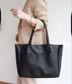 andme 合成皮革A4トートバッグ 黒